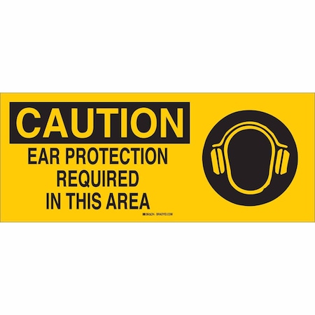 Brady Caution Sign, Fiberglass, Rectangle, English 70303